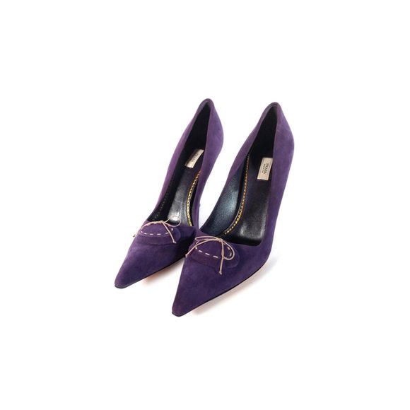 Prada Shoes - PRADA SHOES Womens 37 PURPLE Suede Pumps Heels Size 7